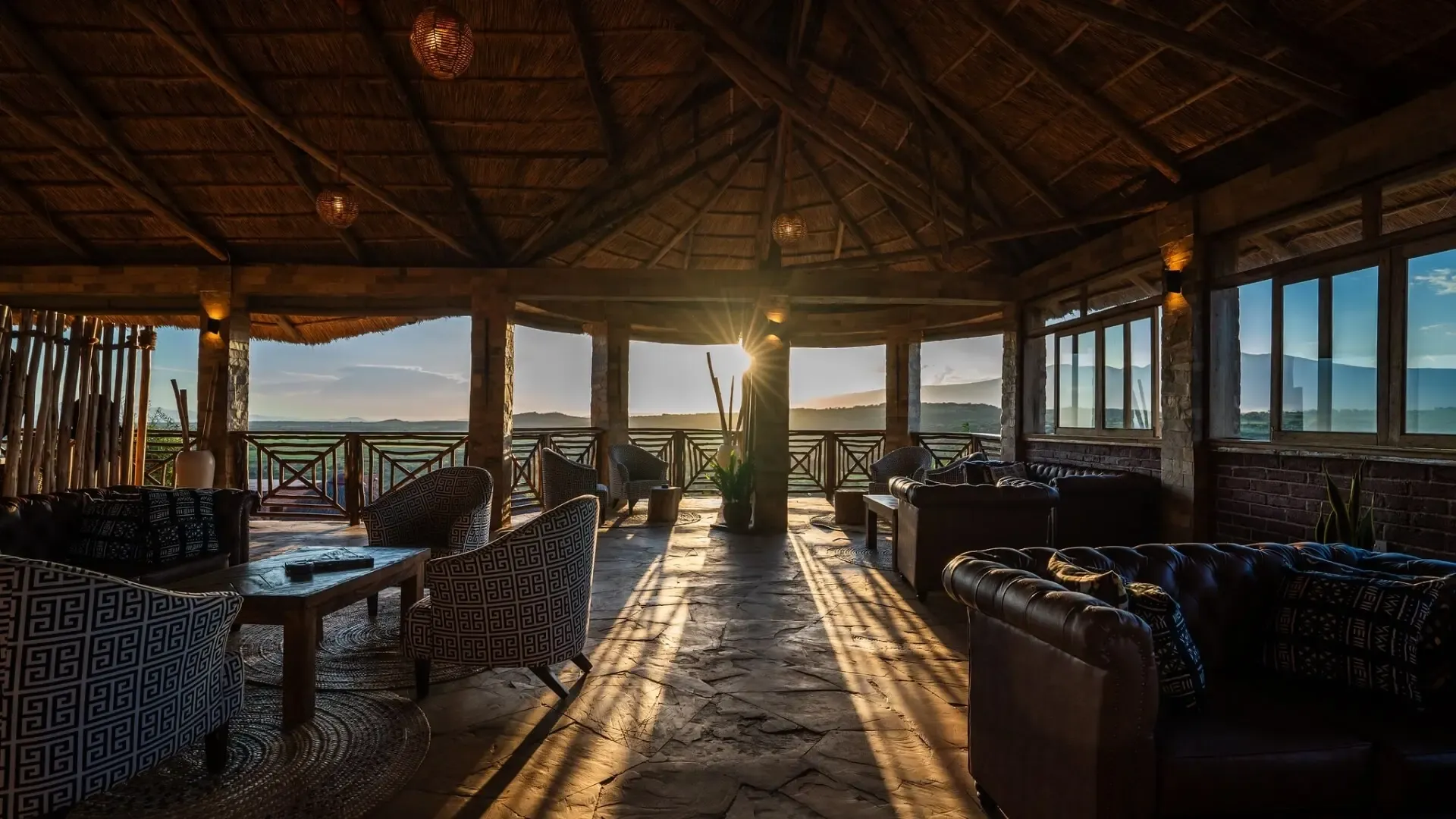 Lounge with views over the Ngorongoro Highlands at Africa Safari Karatu