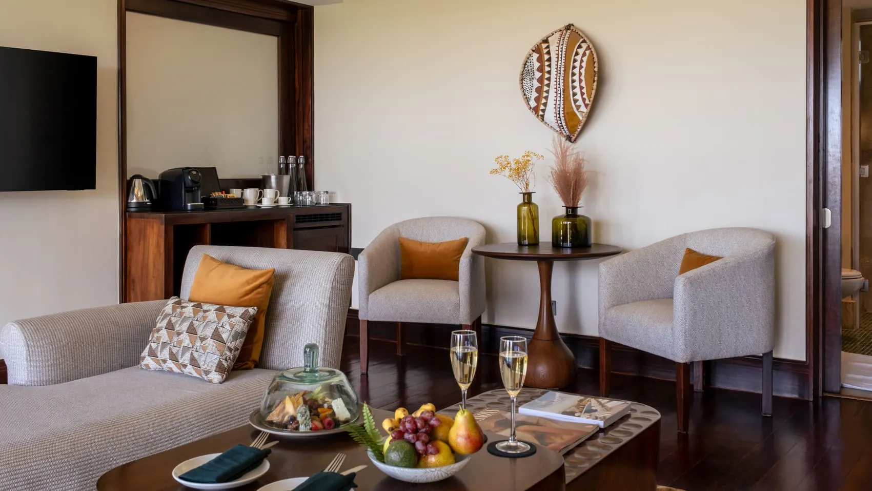 Suite sitting room at Four Seasons Safari Lodge Serengeti