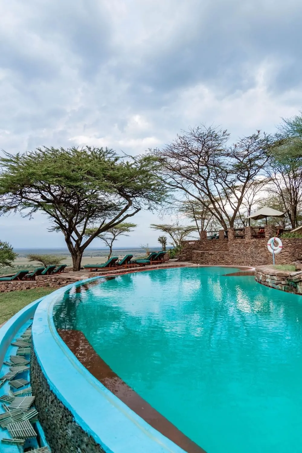Infinity pool looking over the Serengeti plains at Serena